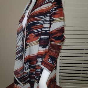 NWT Lucky Brand XL Southwestern Aztec textured waterfall drape cardigan